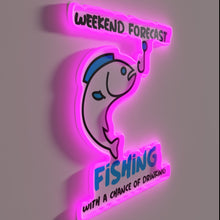 Load image into Gallery viewer, Neon weekend fishing forecast display for your favorite hangout spot