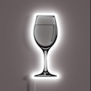 Glowing RGB Neon Sign: Wein Weinglas Wine Glass Illuminated Display