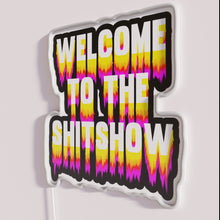 Load image into Gallery viewer, Retro Chic Welcome Sign with Vibrant RGB Color Changing Neon Lighting