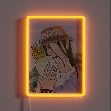 Vibrant Wen Ning Illuminated with Radiant Radish Neon Sign Artwork