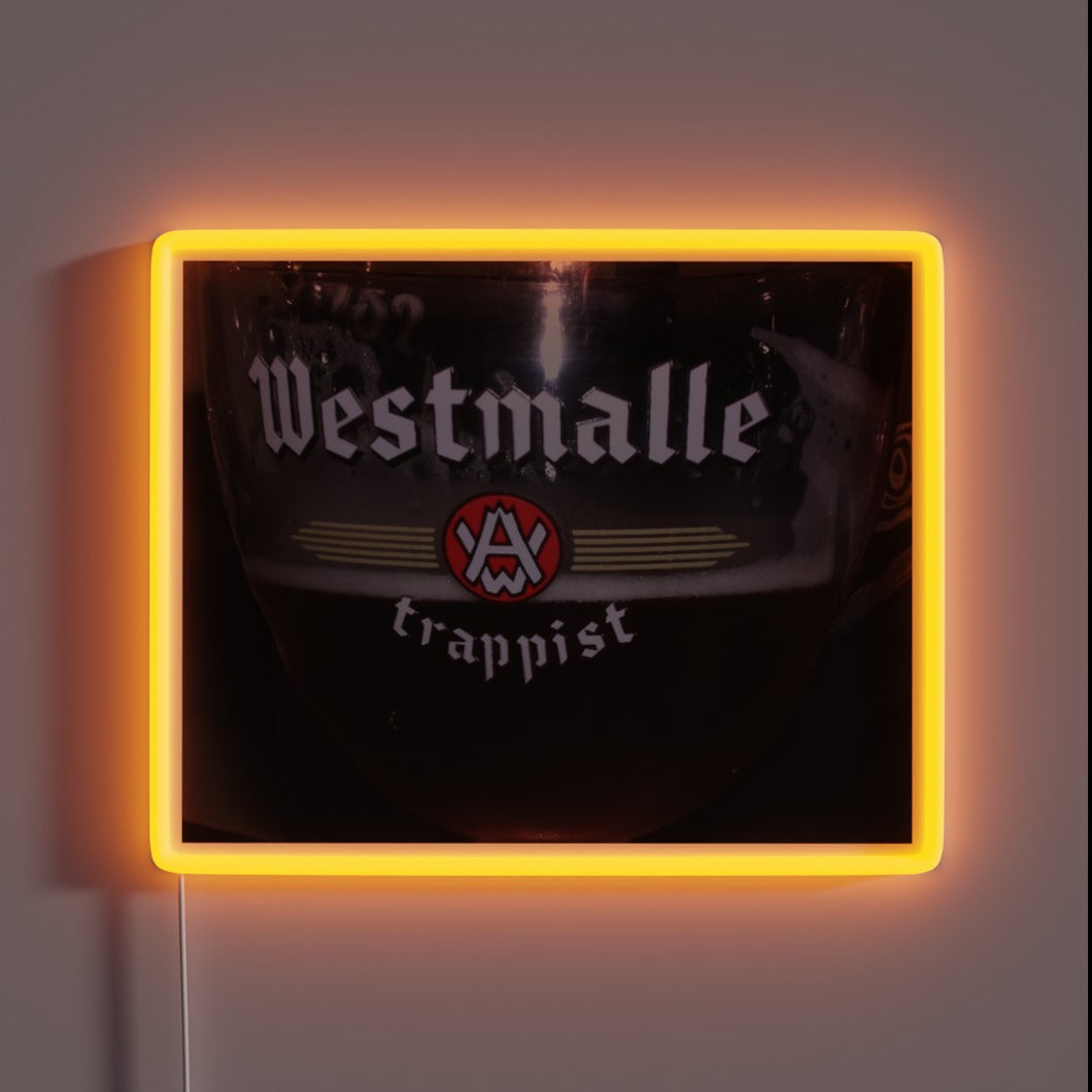 Iconic Westmalle Trappist Beer Sign in Vibrant RGB Neon Light