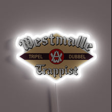 Load image into Gallery viewer, Neon Sign Depicting Iconic Westmalle Trappist Belgian Beer Logo Illuminated
