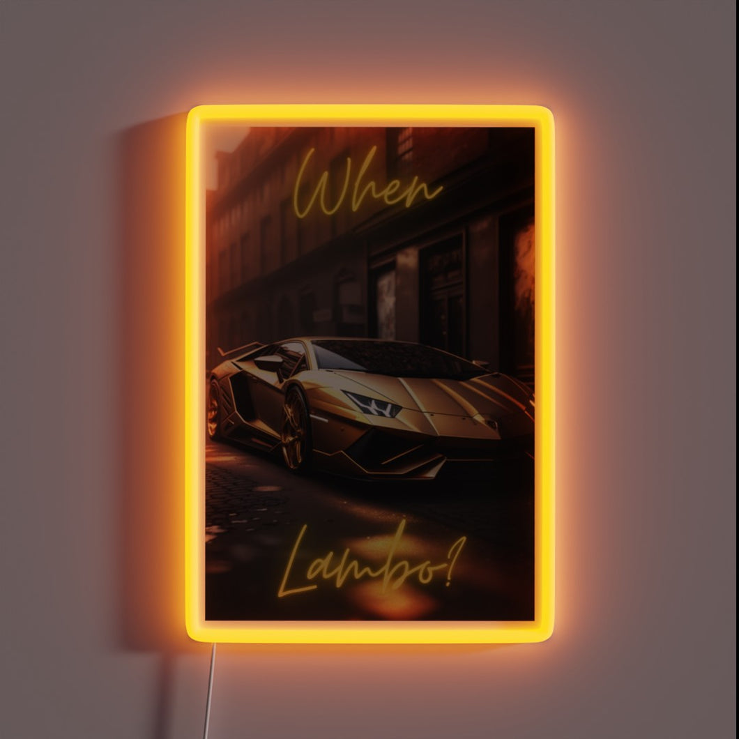 Luxurious RGB Neon Sign for Crypto Enthusiasts Featuring Lamborghini Design