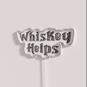 Whiskey Helps" Customizable RGB Color Changing Neon Bar Sign Decorations