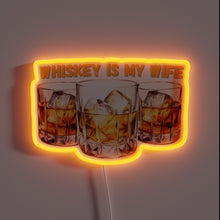 Load image into Gallery viewer, Whiskey-themed personalized gift for whiskey enthusiast RGB neon bar decoration.