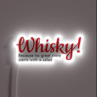 Whiskey Sign for Bar Decor with Neon RGB Lighting Effect