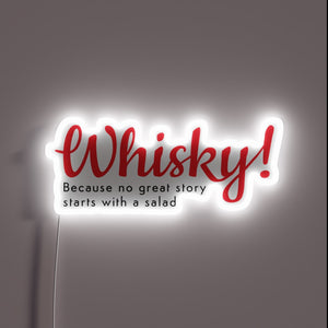 Whiskey Sign for Bar Decor with Neon RGB Lighting Effect