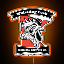 Load image into Gallery viewer, Whistling Cock American Brewing Co Minneapolis MN RGB neon sign orange