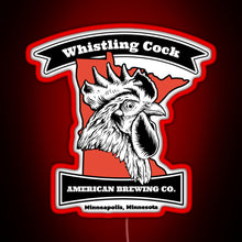 Load image into Gallery viewer, Whistling Cock American Brewing Co Minneapolis MN RGB neon sign red