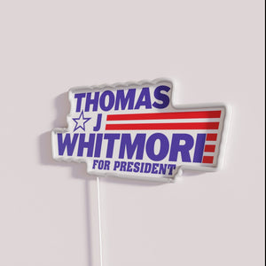 Vibrant Neon Campaign Wall Sign Featuring Politician's Name in Bold
