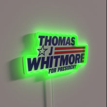 Load image into Gallery viewer, Whitmore for President Neon Sign with Vibrant RGB Color Accents
