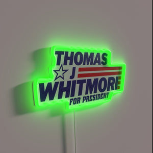 Whitmore for President Neon Sign with Vibrant RGB Color Accents