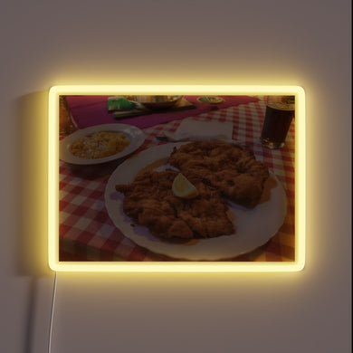 Gourmet Austrian-Style Pork Cutlet Neon Sign with Vibrant RGB Lighting