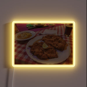 Gourmet Austrian-Style Pork Cutlet Neon Sign with Vibrant RGB Lighting