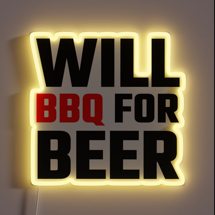 Vibrant LED neon bar sign for the ultimate BBQ enthusiast.