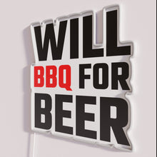 Load image into Gallery viewer, Neon BBQ Bar Sign for Beer Lovers Kitchen Decor Gift