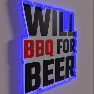 Neon Sign: Humorous Kitchen Decor for Beer Lovers and BBQ Enthusiasts