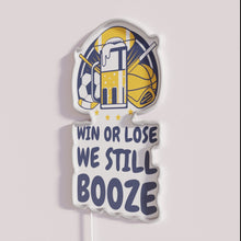 Load image into Gallery viewer, Neon sports bar decor with motivational drinking quote colorful design