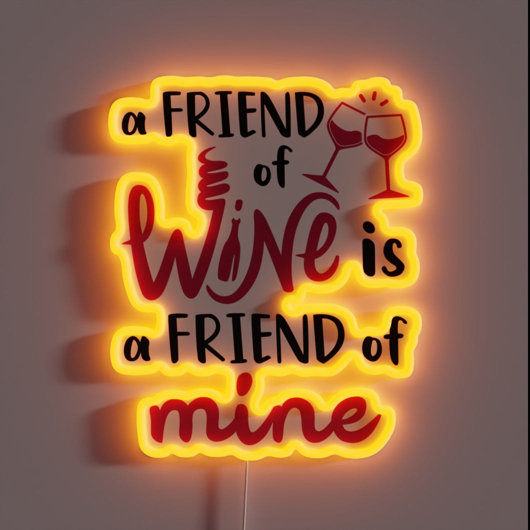 RGB Neon Sign: Cheers to Friends Who Share Great Wine