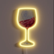 Load image into Gallery viewer, Breathtaking wine glass design in vibrant RGB neon lighting accents.
