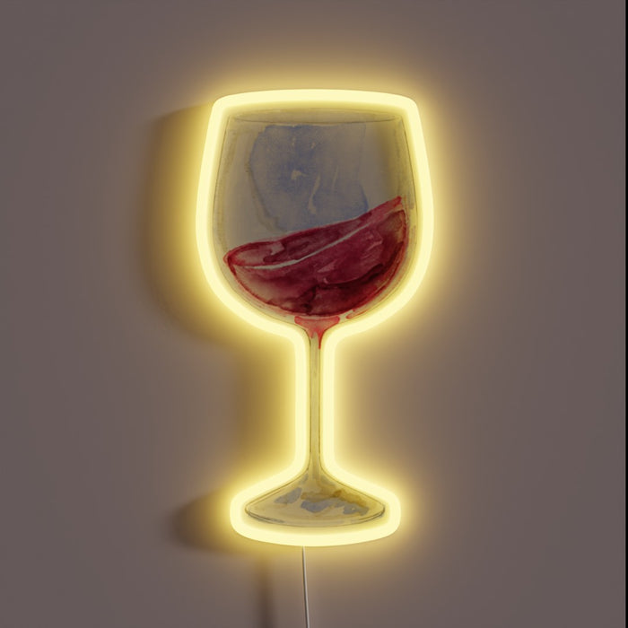 Breathtaking wine glass design in vibrant RGB neon lighting accents.