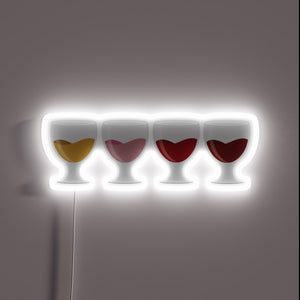 Shining Wine Glass LED Sign with Vibrant RGB Neon Accents