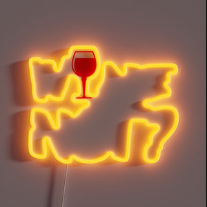 Eye-catching neon wine sign for wine enthusiasts and home bars.