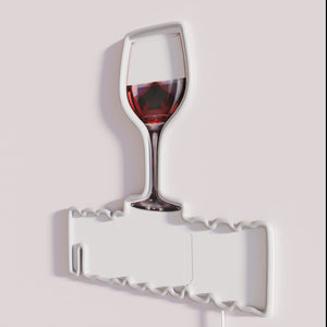 Eye-catching RGB Neon Sign with Wine Themed Typography and Glowing Accents