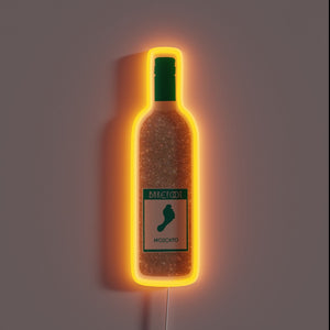 Neon bar decoration with colorful wine theme LED light display.