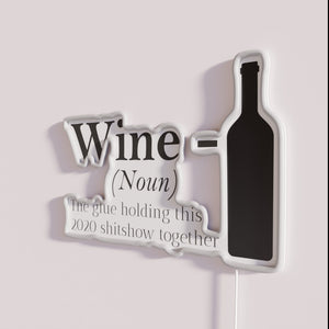 Neon wine sign decor: RGB glow for your chaotic office.