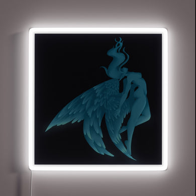 Ethereal winged creature illuminated in vibrant, customizable RGB neon light.