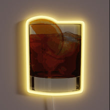 Load image into Gallery viewer, Old fashioned cocktail glass neon sign.
