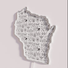 Load image into Gallery viewer, Vibrant Wisconsin Pattern RGB Neon Sign for Home Decor Enthusiasts