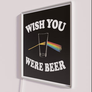 Vibrant Neon 'Wish You Were Here' Sign with Pink Floyd Music Theme