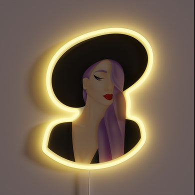 Witchy Whimsy Neon Sign with Color-Changing RGB Glowing Accents