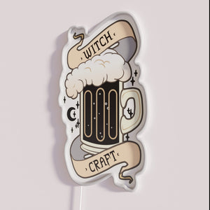 Magical Witch's Brew Neon Sign, Perfect for Beer Lovers' Bars and Pubs.