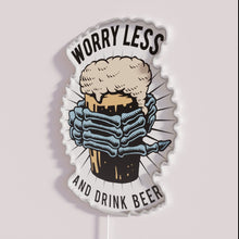 Load image into Gallery viewer, Vibrant RGB LED neon sign promoting work-life balance with beer theme