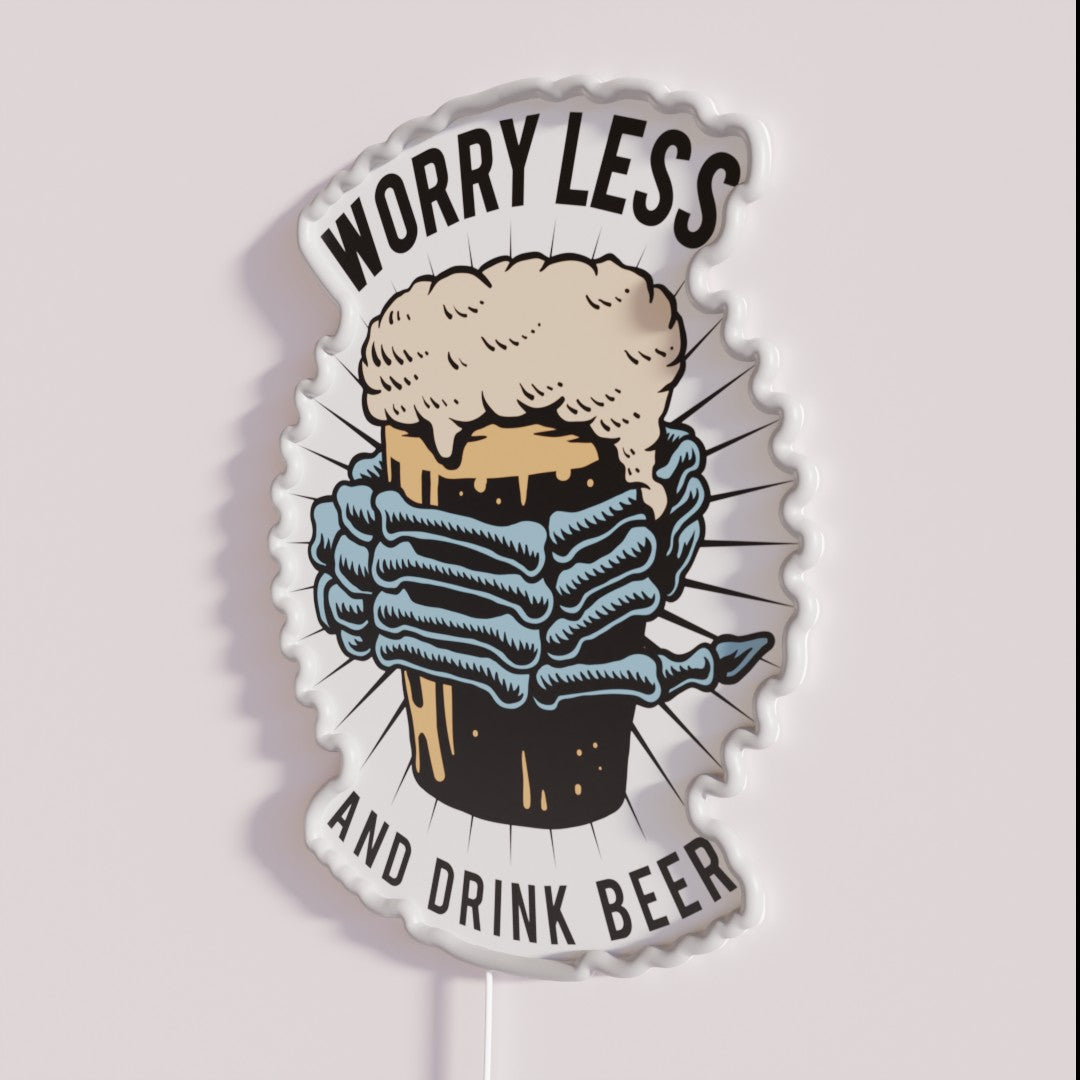 Work Less And Drink Beer Rgb Led Sign – Neon Factory