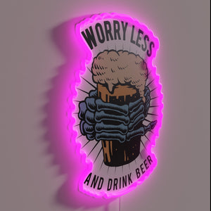 Colorful motivational sign to relax and unwind after work hours.