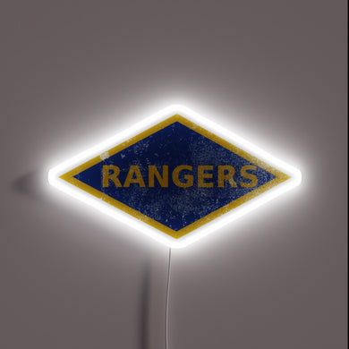 WWII US Army Ranger Badge Distressed LED Sign Illumination