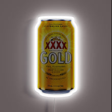 Load image into Gallery viewer, Neon-lit desktop decoration with customizable RGB color effects and gold finish.