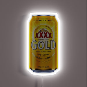 Neon-lit desktop decoration with customizable RGB color effects and gold finish.