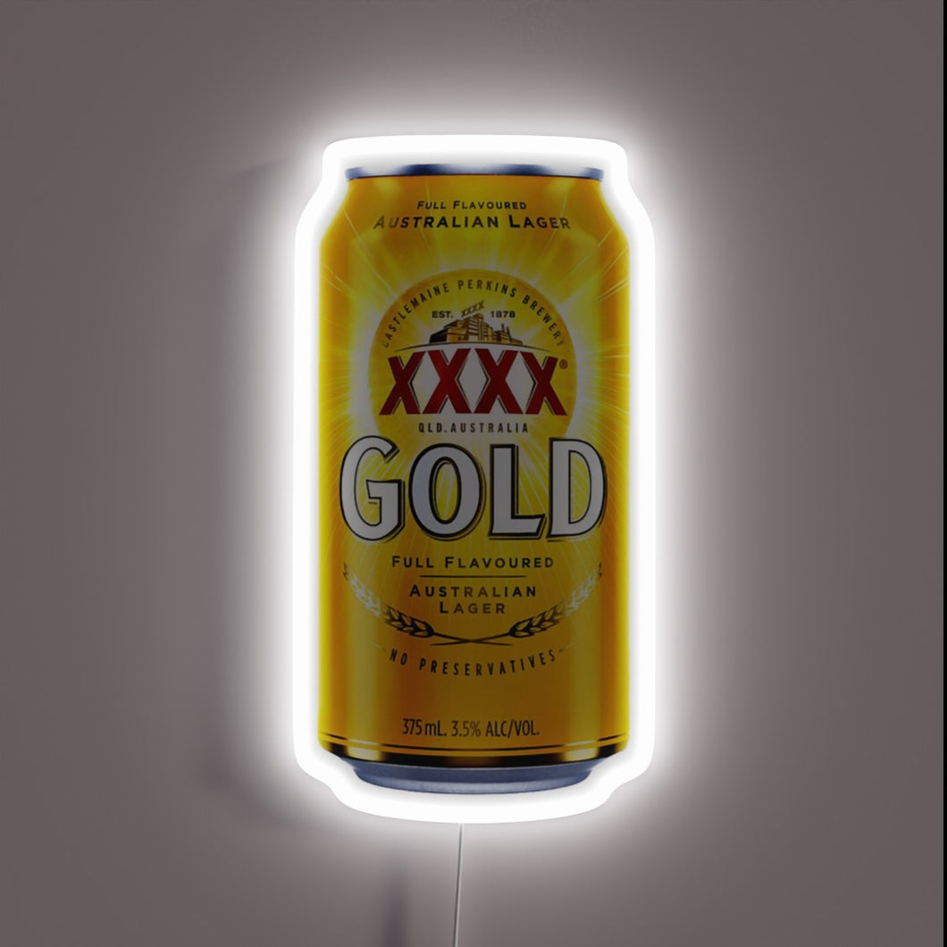 Neon-lit desktop decoration with customizable RGB color effects and gold finish.