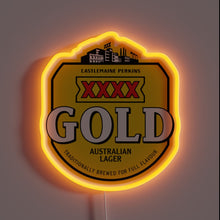 Load image into Gallery viewer, Unique LED Neon Sign featuring XXXX gold logo lighting