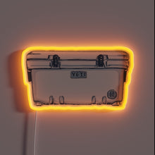 Load image into Gallery viewer, Neon LED Sign with Glowing RGB Effects Illuminates Your Yeti Cooler.