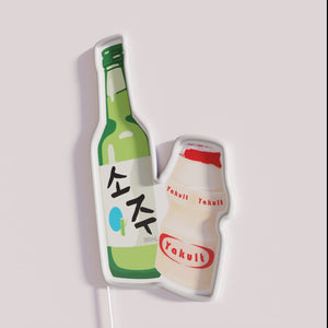 RGB Neon Sign for Yogurt and Soju Fans Enjoy Nighttime.