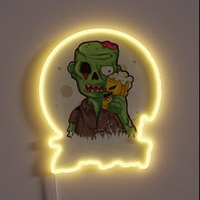 Load image into Gallery viewer, Neon brewer sign featuring undead hops in eerie Halloween glow.