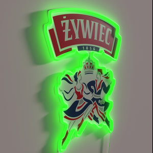 Add vibrant Polish flair with this bright RGB beer sign.