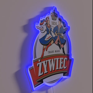 Vibrant RGB glow with bold Zywiec Polska beer logo branding.