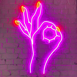 Hand care neon sign